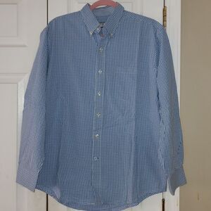 Izod  blue white  button down dress shirt  Sz M